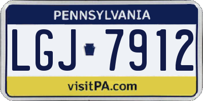 PA license plate LGJ7912