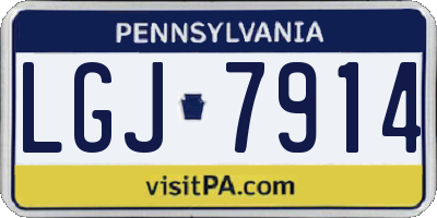 PA license plate LGJ7914