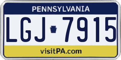 PA license plate LGJ7915