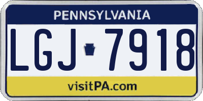 PA license plate LGJ7918