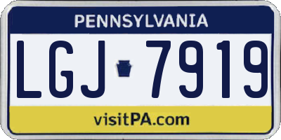 PA license plate LGJ7919