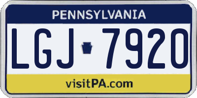 PA license plate LGJ7920
