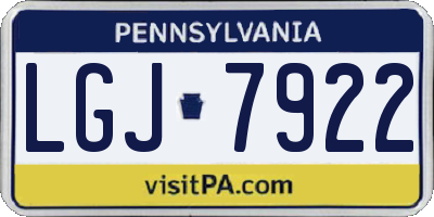 PA license plate LGJ7922
