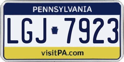 PA license plate LGJ7923