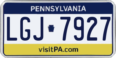 PA license plate LGJ7927