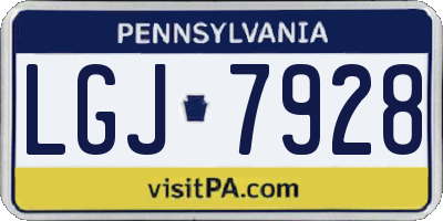 PA license plate LGJ7928