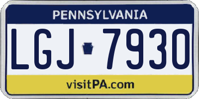 PA license plate LGJ7930