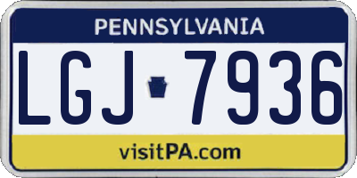 PA license plate LGJ7936