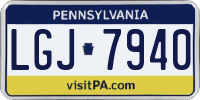 PA license plate LGJ7940