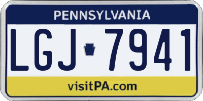 PA license plate LGJ7941