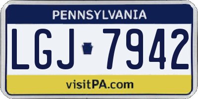 PA license plate LGJ7942