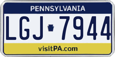 PA license plate LGJ7944
