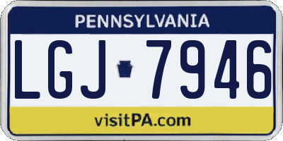 PA license plate LGJ7946
