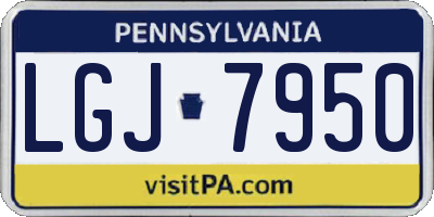 PA license plate LGJ7950
