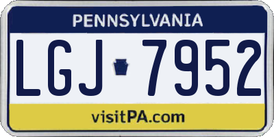 PA license plate LGJ7952