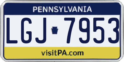 PA license plate LGJ7953