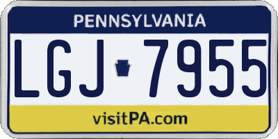PA license plate LGJ7955