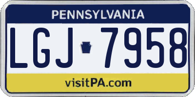 PA license plate LGJ7958