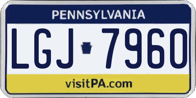 PA license plate LGJ7960