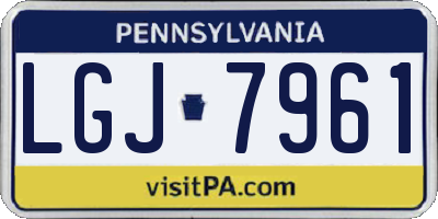 PA license plate LGJ7961