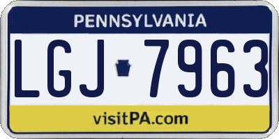 PA license plate LGJ7963
