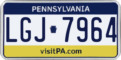 PA license plate LGJ7964