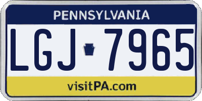 PA license plate LGJ7965