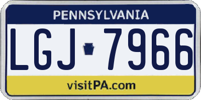 PA license plate LGJ7966
