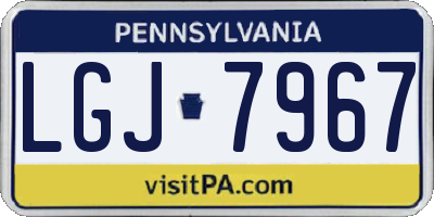 PA license plate LGJ7967