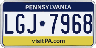 PA license plate LGJ7968