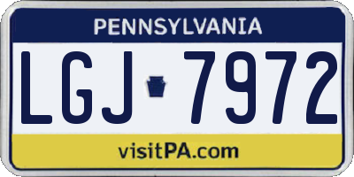 PA license plate LGJ7972