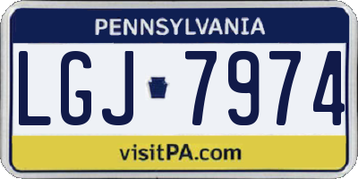 PA license plate LGJ7974