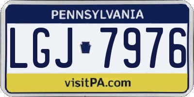 PA license plate LGJ7976
