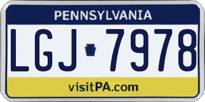 PA license plate LGJ7978