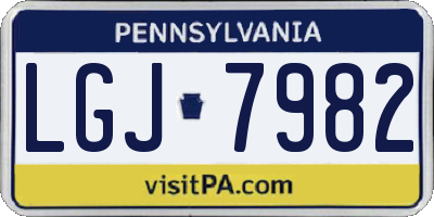 PA license plate LGJ7982