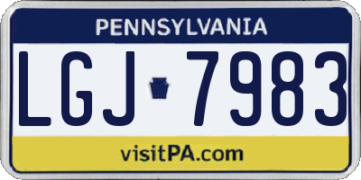 PA license plate LGJ7983