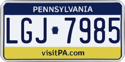 PA license plate LGJ7985