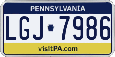 PA license plate LGJ7986