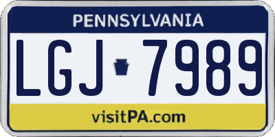 PA license plate LGJ7989