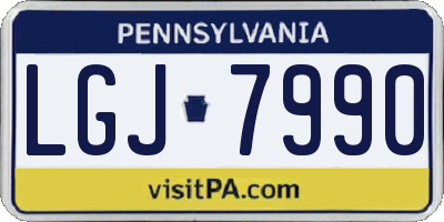 PA license plate LGJ7990