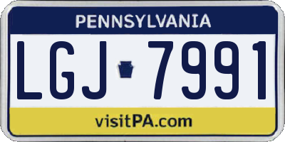 PA license plate LGJ7991