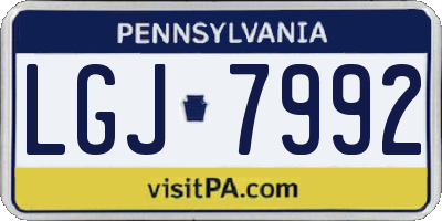 PA license plate LGJ7992