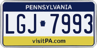PA license plate LGJ7993