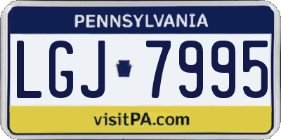 PA license plate LGJ7995