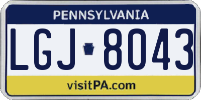 PA license plate LGJ8043