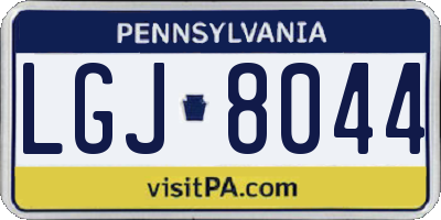 PA license plate LGJ8044
