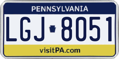 PA license plate LGJ8051