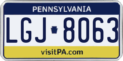 PA license plate LGJ8063