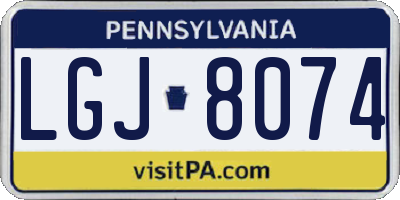 PA license plate LGJ8074