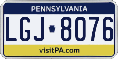 PA license plate LGJ8076